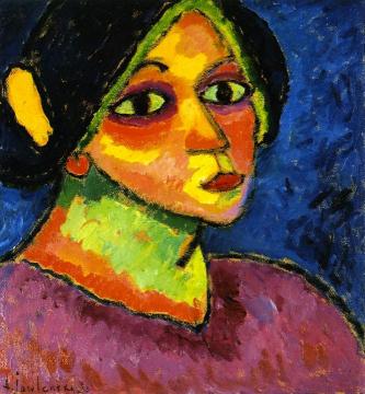 Girl in Bonnet Artwork by Alexej Jawlensky