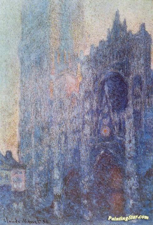 Rouen Cathedral, The Portal and the Tour d'Albane at Dawn Artwork by Claude Oscar Monet