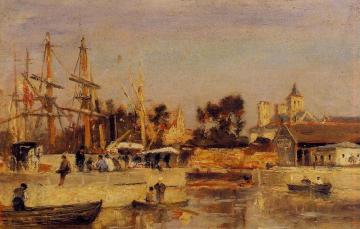 A Corner of the Port, Caen Artwork by Stanislas Lepine