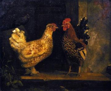 Study from Nature - Chickens Artwork by Charles Henry Miller
