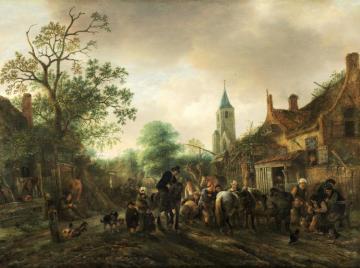 The Halt At The Inn Artwork by Isaac van Ostade