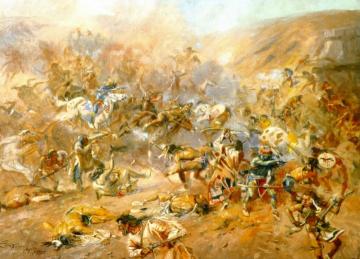 Battle Of Belly River Artwork by Charles Marion Russell