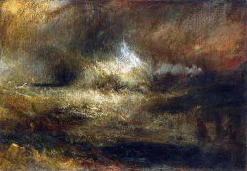 Stormy Sea With Blazing Wreck Artwork by Joseph Mallord William Turner