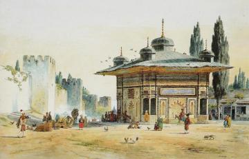 Sultans Ahmet Iii's Fountain By The Gate Of The Seraglio In Constantinople Artwork by Martinus Rorbye