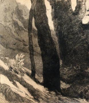 Three Tree Trunks Artwork by Odilon Redon