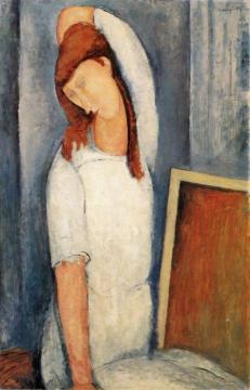 Portrait of Jeanne Hebuterne, Left Arm Behind Her Head Artwork by Amedeo Modigliani