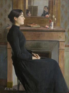 Portrait Of A Young Woman Artwork by Santiago Rusiñol Prats