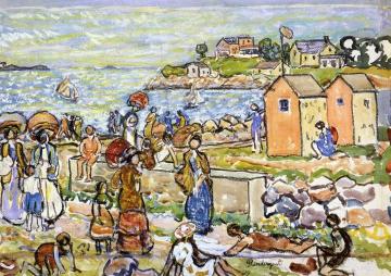 Bathers and Strollers Artwork by Maurice Prendergast