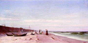 The Beach At Long Branch, New Jersey Artwork by Francis Augustus Silva