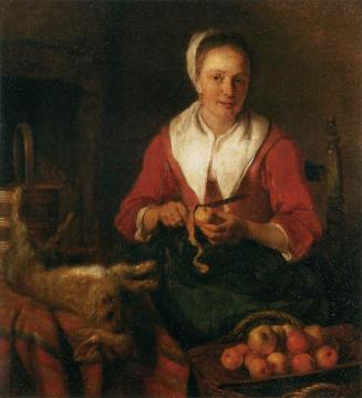 Woman Peeling an Apple Artwork by Gabriel Metsu