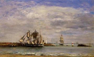 Trouville, the Jettys, High Tide Artwork by Eugène-Louis Boudin