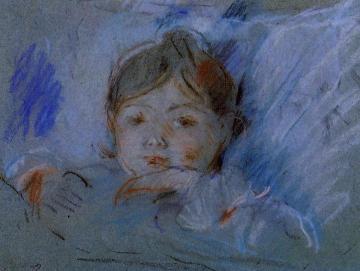 Child in Bed Artwork by Berthe Morisot