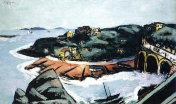 View of the Outskirts of Marseille by the Sea Artwork by Max Beckmann
