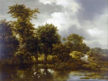 A Wooded Landscape with a Pond Artwork by Jacob van Ruisdael