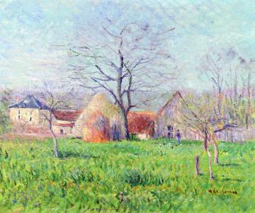Meadow at the Entrance to a Village Artwork by Gustave Loiseau