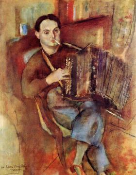 Portrait of Pierre MacOrlan Artwork by Jules Pascin