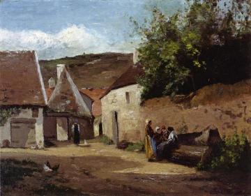 Village Corner Artwork by Camille Pissarro