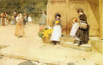The Flower Seller Artwork by Frederick Childe Hassam