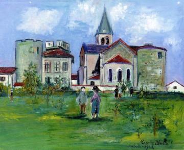 Church in Amperieux-en-Dombes (Ain) Artwork by Maurice Utrillo