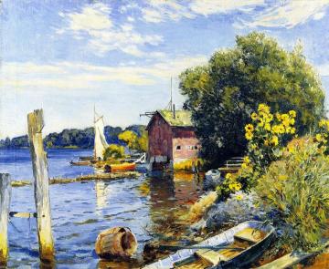 Summer On The Kalamazoo River, Saugatuck Artwork by Mathias J. Alten