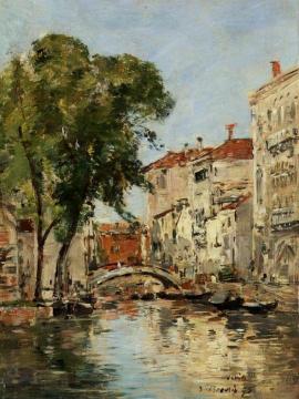 A Small Canal in Venice Artwork by Eugène-Louis Boudin
