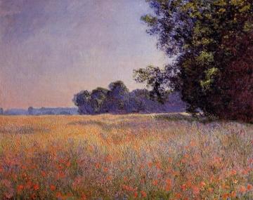 Oat And Poppy Field, Giverny Artwork by Claude Oscar Monet