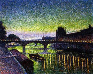 The Louvre And Pont Du Carrousel: Night Effect Artwork by Maximilien Luce