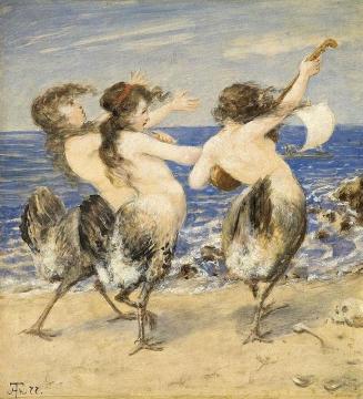 Bones and skulls lying at your feet in the sand Artwork by Hans Thoma