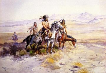 In Enemy Country Artwork by Charles Marion Russell
