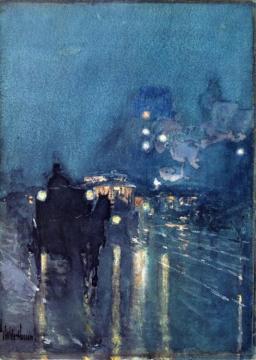 Nocturne, Railway Crossing, Chicago Artwork by Frederick Childe Hassam