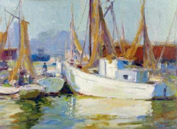 Fishing Boats, Galveston Artwork by Frank Earl Klepper