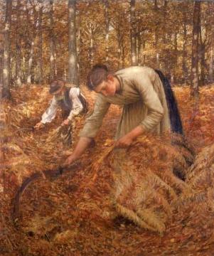 Gathering Bracken Artwork by Henry la Thangue
