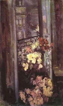 A Parisian Balcony Artwork by Constantin Alexeevich Korovin