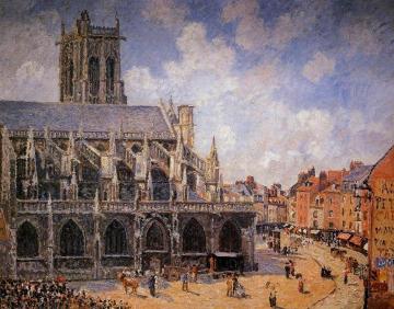 The Church of Saint-Jacques, Dieppe: Morning Sun Artwork by Camille Pissarro