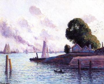 The Port of Amsterdam Artwork by Maximilien Luce