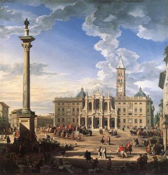 The Piazza and Church of Santa Maria Maggiore Artwork by Giovanni Paolo Pannini