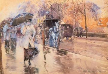 Rainy Day on Fifth Avenue Artwork by Frederick Childe Hassam