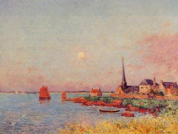 Breton Village by the Sea Artwork by Ferdinand du Puigaudeau