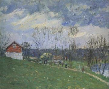 Cottages by the River Artwork by Gustave Loiseau