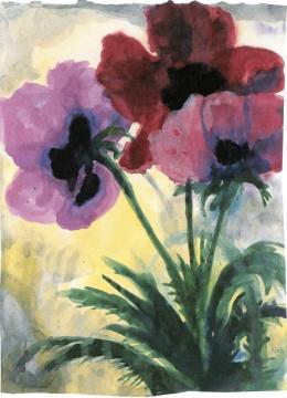 Violet Poppy Artwork by Emil Nolde