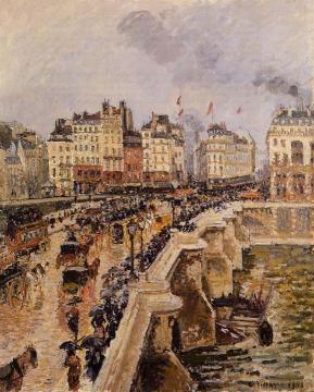 The Pont-neuf: Rainy Afternoon Artwork by Camille Pissarro