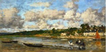 Le Faou, Brittany, Banks of the River Artwork by Eugène-Louis Boudin
