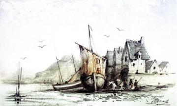 The Old "Le Pollet" Quarter of Dieppe Artwork by Claude Oscar Monet