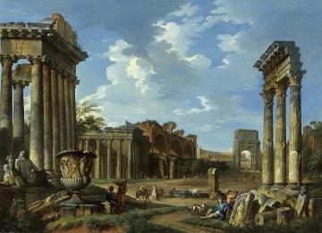 A View of the Campo Vaccino Artwork by Giovanni Paolo Pannini