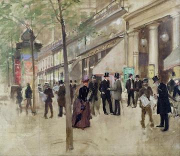 The Boulevard Montmartre and the Theatre des Varietes Artwork by Jean Georges Beraud