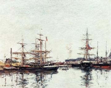 Deauville, the Harbor Artwork by Eugène-Louis Boudin