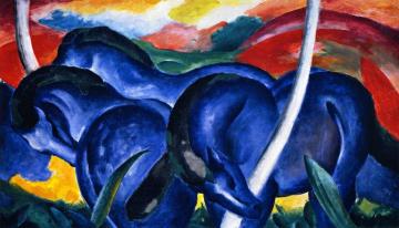 The Large Blue Horses Artwork by Franz Marc