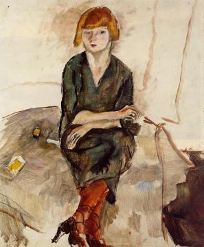 Young English Woman Artwork by Jules Pascin