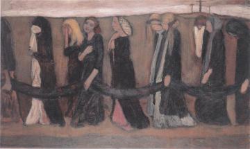 Procession of wailing women Artwork by Paula Modersohn-Becker