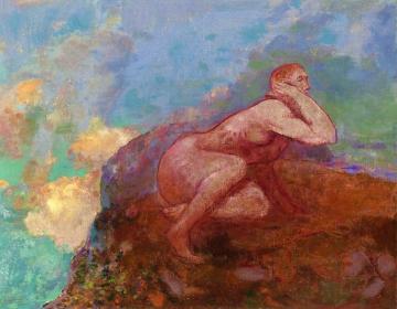 Nude Woman on the Rocks Artwork by Odilon Redon